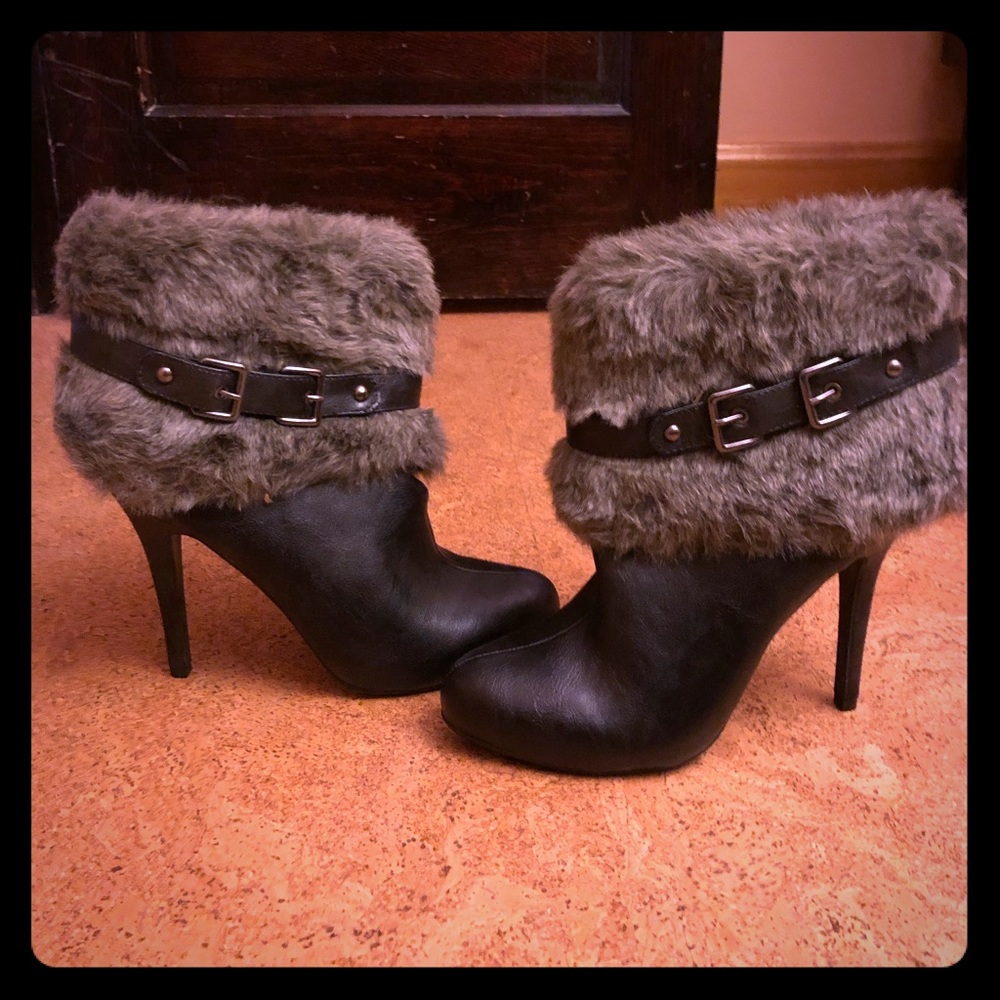 Fur topped boots